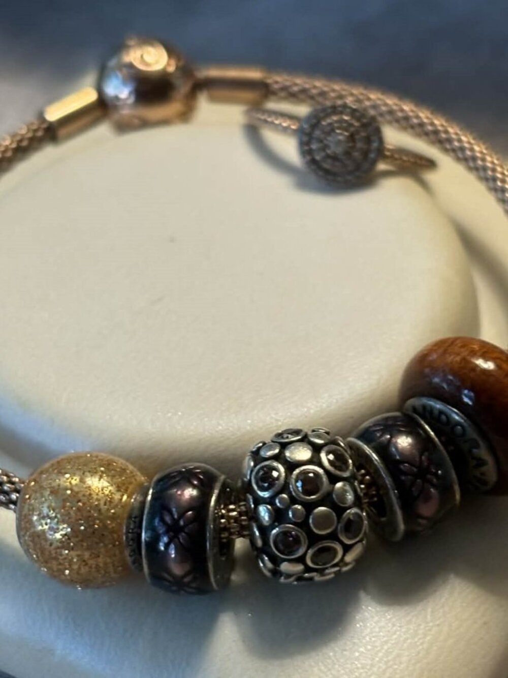 PANDORA Rose Gold Bracelet & Rose Gold Ring Size 5 (50) - 175$